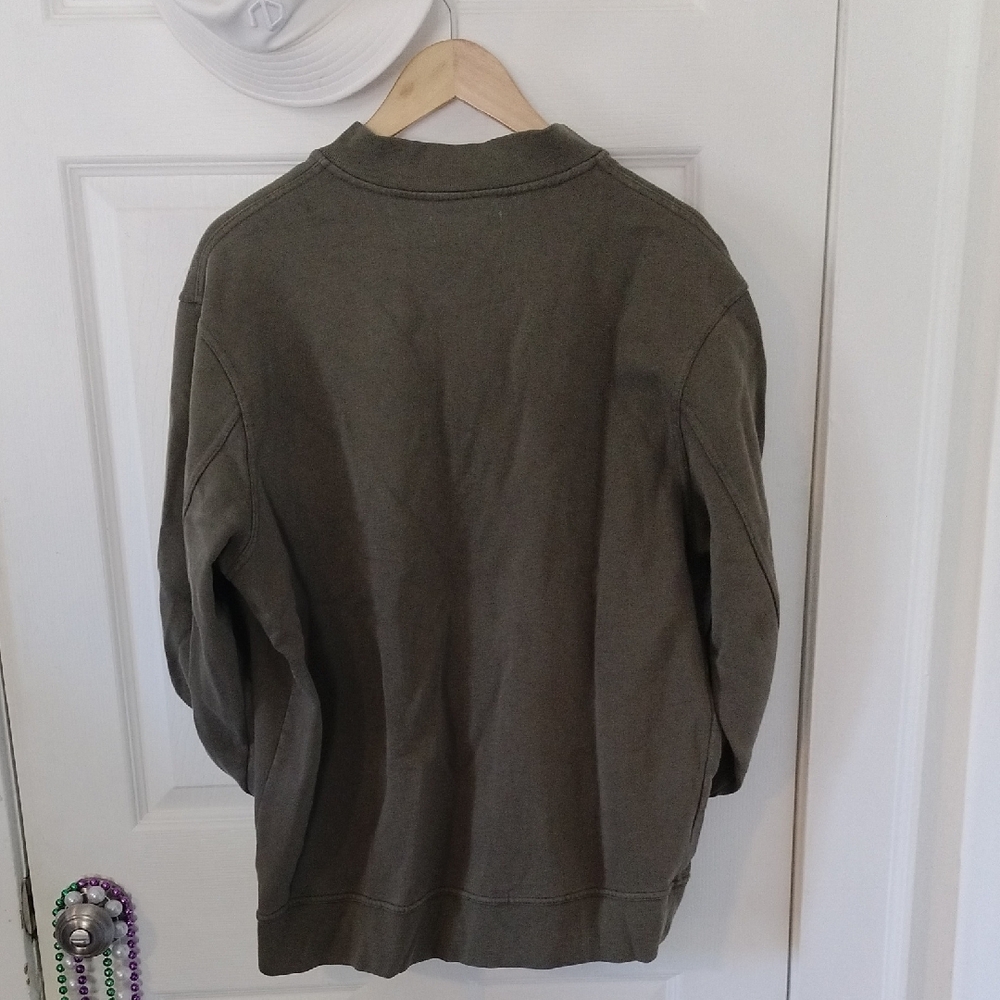 GoodThreads Men's Olive Green Zip-Up Sweater Sz L - Picture 6 of 7